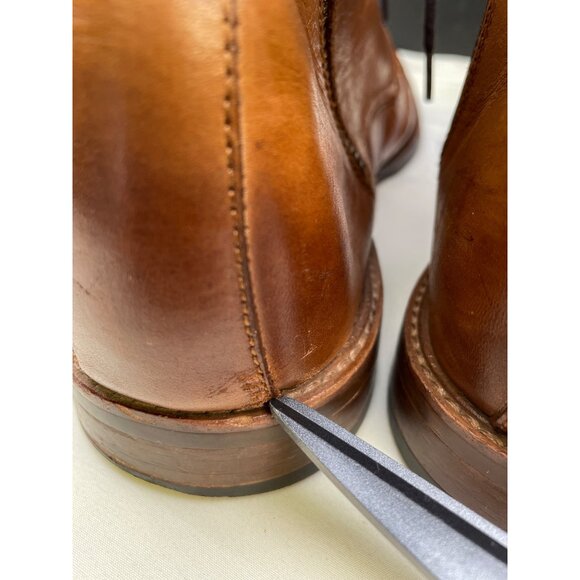 Aldo Mens Brown Leather Ankle Boots Shoes Zip up SIde Size 10 SKU 6360